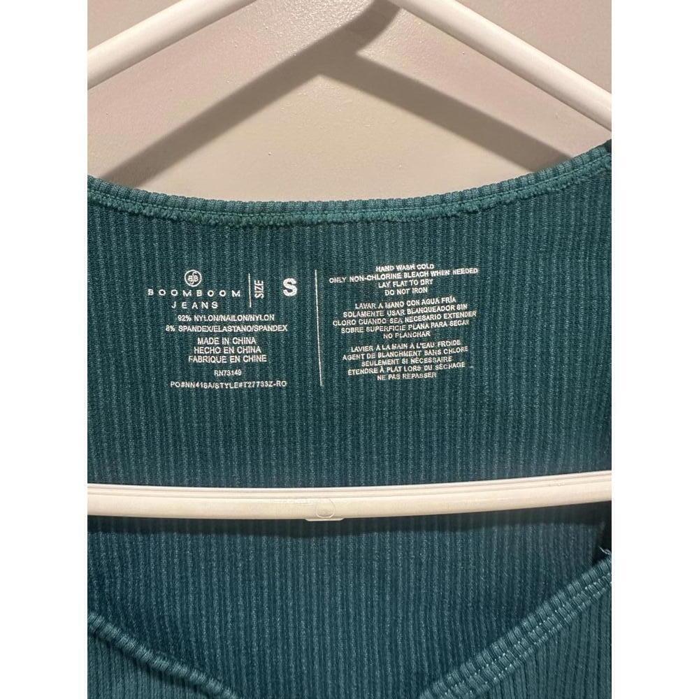 BoomBoom Jeans Women's Ribbed Tank Top Size S Teal Blue - Picture 2 of 5